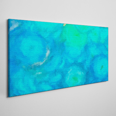 Turquoise circles in blue Canvas Wall art