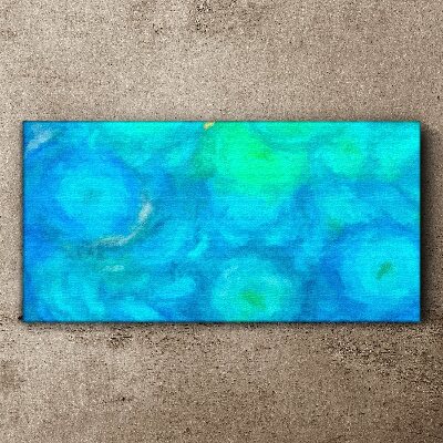 Turquoise circles in blue Canvas Wall art