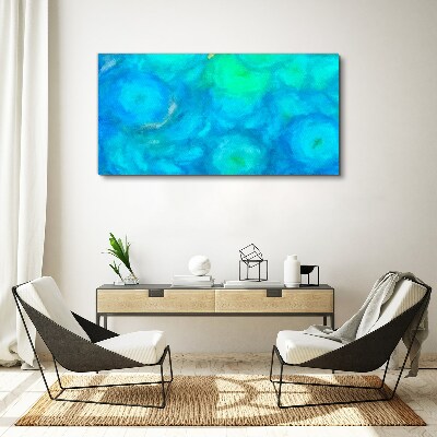 Turquoise circles in blue Canvas Wall art