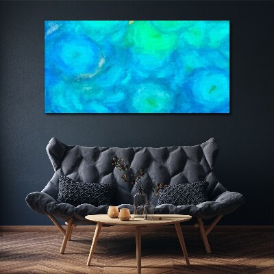 Turquoise circles in blue Canvas Wall art