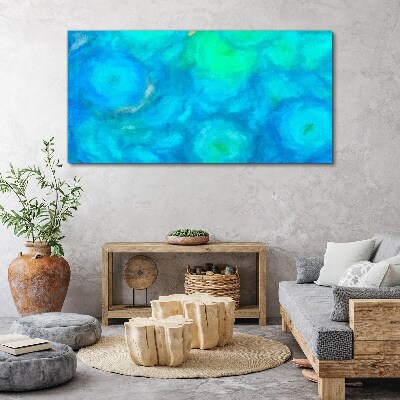 Turquoise circles in blue Canvas Wall art