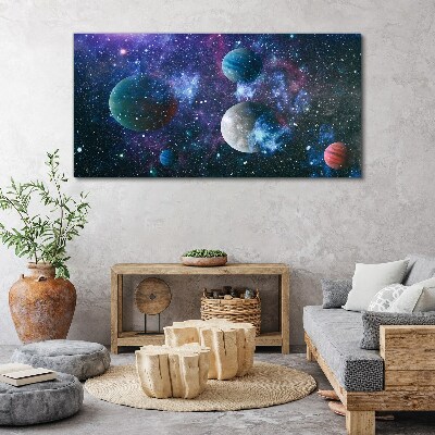 Cosmic Planetary Landscape Canvas Wall art