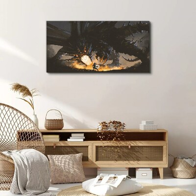 Dragon in the Heat of Battle Canvas Wall art