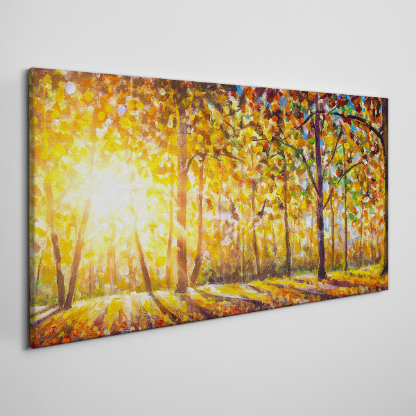 Golden autumn in the forest Canvas Wall art