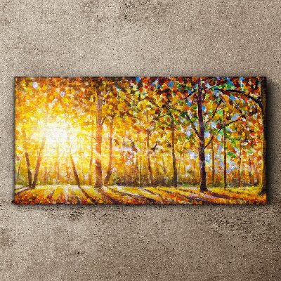 Golden autumn in the forest Canvas Wall art