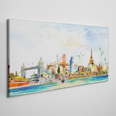 Icons of the World in Colors Canvas Wall art