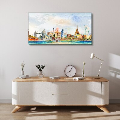 Icons of the World in Colors Canvas Wall art
