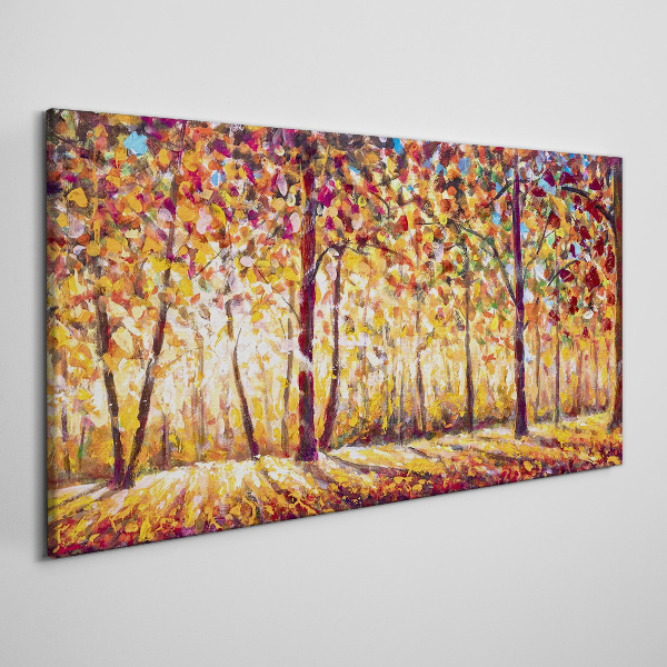 Golden autumn in the forest Canvas Wall art