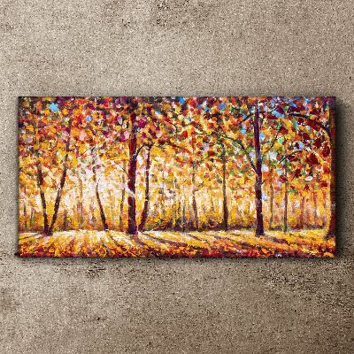 Golden autumn in the forest Canvas Wall art