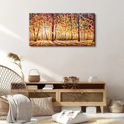 Golden autumn in the forest Canvas Wall art