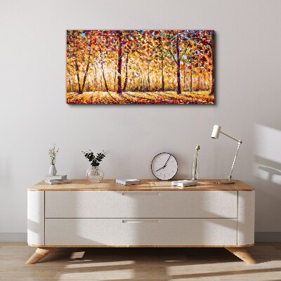 Golden autumn in the forest Canvas Wall art