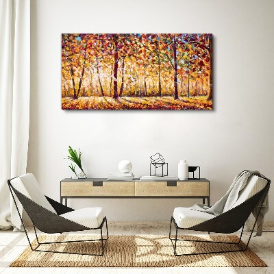 Golden autumn in the forest Canvas Wall art