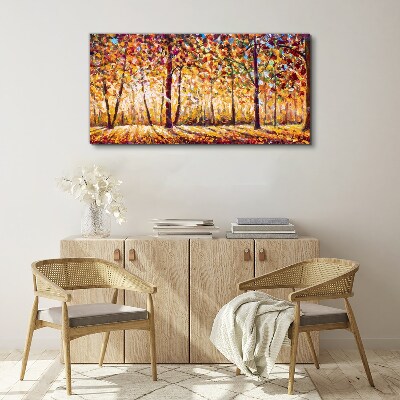 Golden autumn in the forest Canvas Wall art