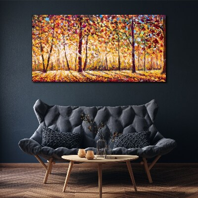 Golden autumn in the forest Canvas Wall art