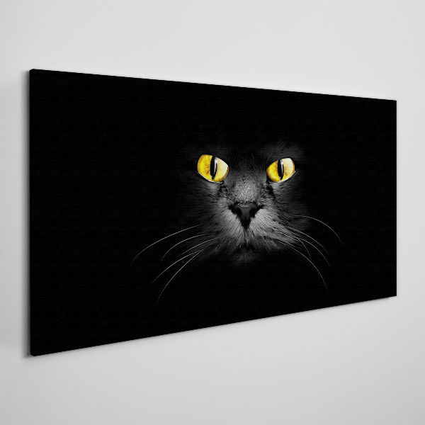 Golden eyes of a cat in shadow Canvas Wall art