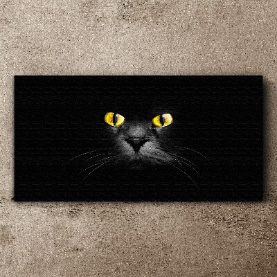 Golden eyes of a cat in shadow Canvas Wall art