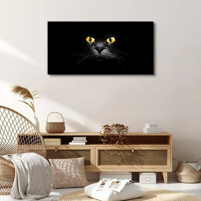 Golden eyes of a cat in shadow Canvas Wall art