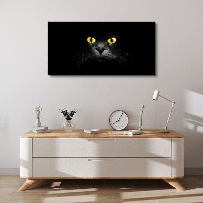 Golden eyes of a cat in shadow Canvas Wall art