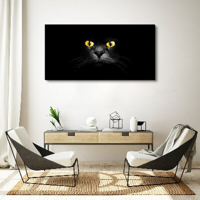 Golden eyes of a cat in shadow Canvas Wall art