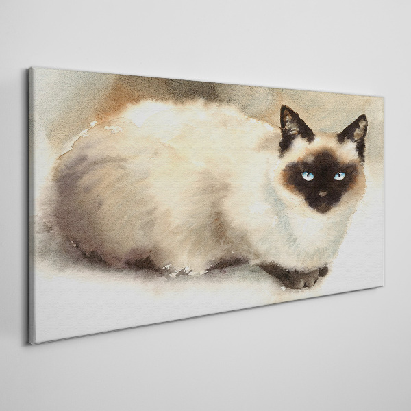 Siamese Cat in Soft Watercolors Canvas Wall art