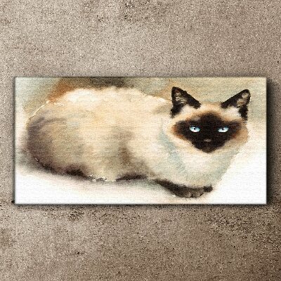 Siamese Cat in Soft Watercolors Canvas Wall art