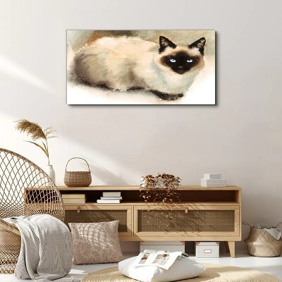 Siamese Cat in Soft Watercolors Canvas Wall art
