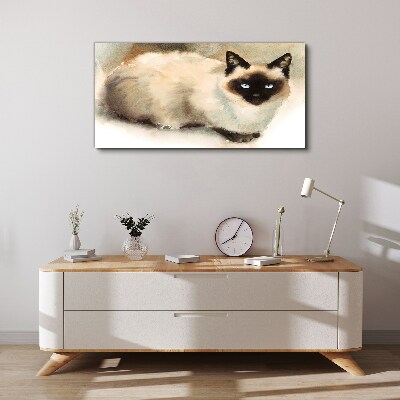 Siamese Cat in Soft Watercolors Canvas Wall art
