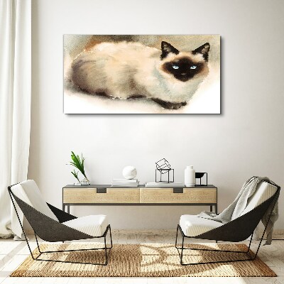 Siamese Cat in Soft Watercolors Canvas Wall art