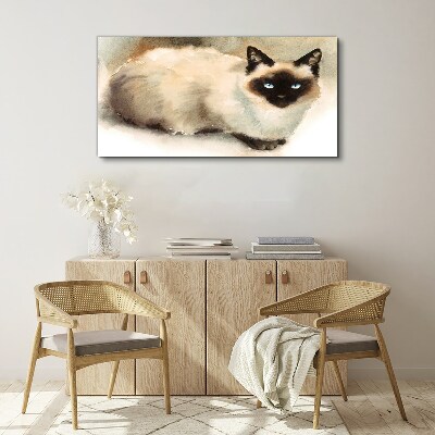 Siamese Cat in Soft Watercolors Canvas Wall art