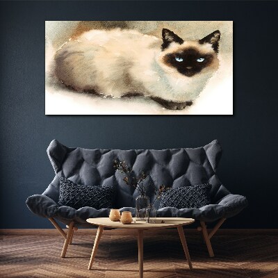 Siamese Cat in Soft Watercolors Canvas Wall art