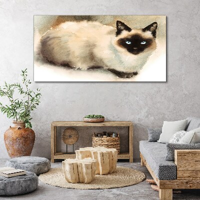 Siamese Cat in Soft Watercolors Canvas Wall art