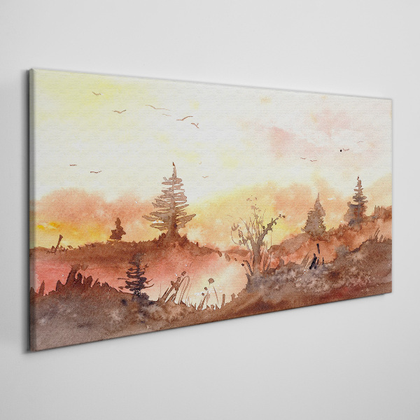 Watercolors forest Canvas Wall art