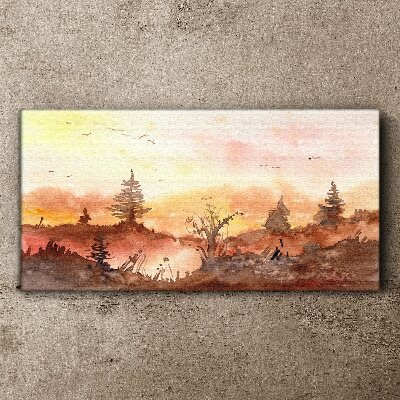 Watercolors forest Canvas Wall art