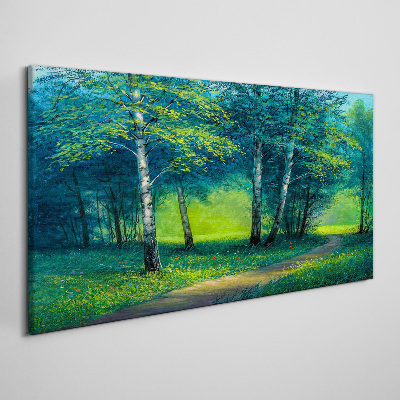 Forest path flowers Canvas Wall art