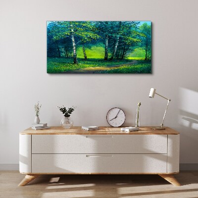 Forest path flowers Canvas Wall art