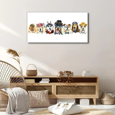 Dogs in fashionable accessories Canvas Wall art