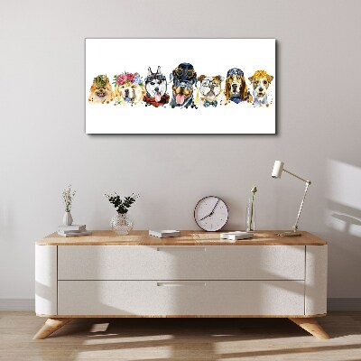 Dogs in fashionable accessories Canvas Wall art