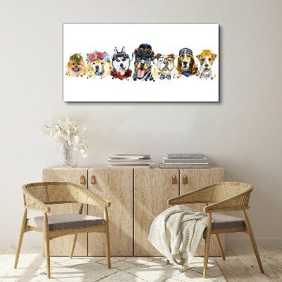 Dogs in fashionable accessories Canvas Wall art