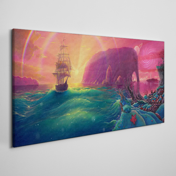 A magical journey through a colorful ocean Canvas Wall art