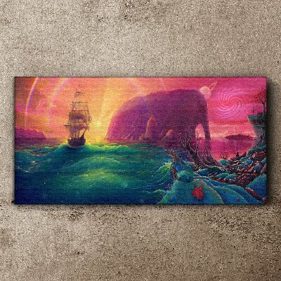A magical journey through a colorful ocean Canvas Wall art