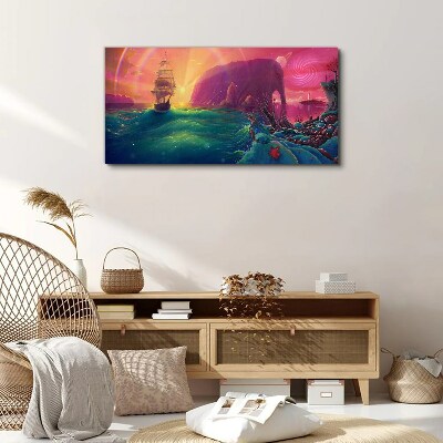 A magical journey through a colorful ocean Canvas Wall art