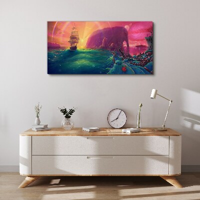 A magical journey through a colorful ocean Canvas Wall art