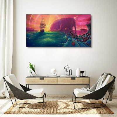 Abstract ocean ship Canvas Wall art