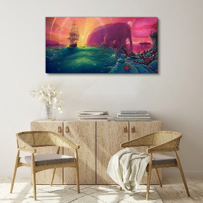 A magical journey through a colorful ocean Canvas Wall art