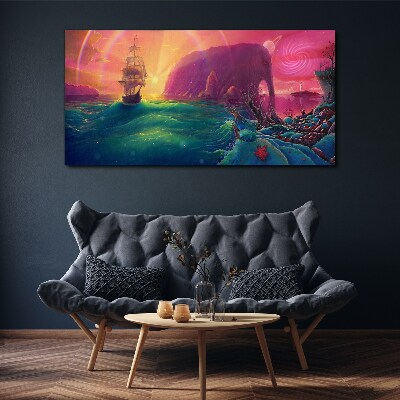 A magical journey through a colorful ocean Canvas Wall art