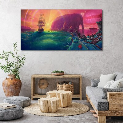 A magical journey through a colorful ocean Canvas Wall art