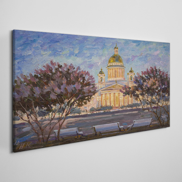 The Cathedral in the glow of the setting sun Canvas Wall art