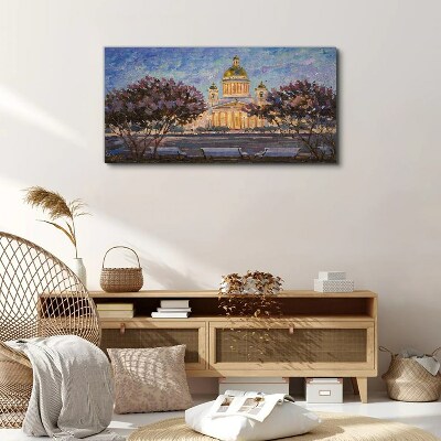 The Cathedral in the glow of the setting sun Canvas Wall art