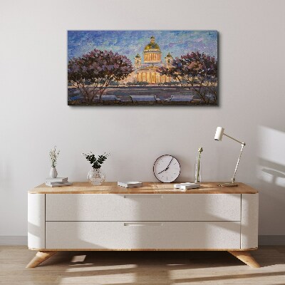 The Cathedral in the glow of the setting sun Canvas Wall art