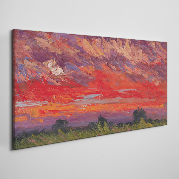Sunset on Fire Canvas Wall art